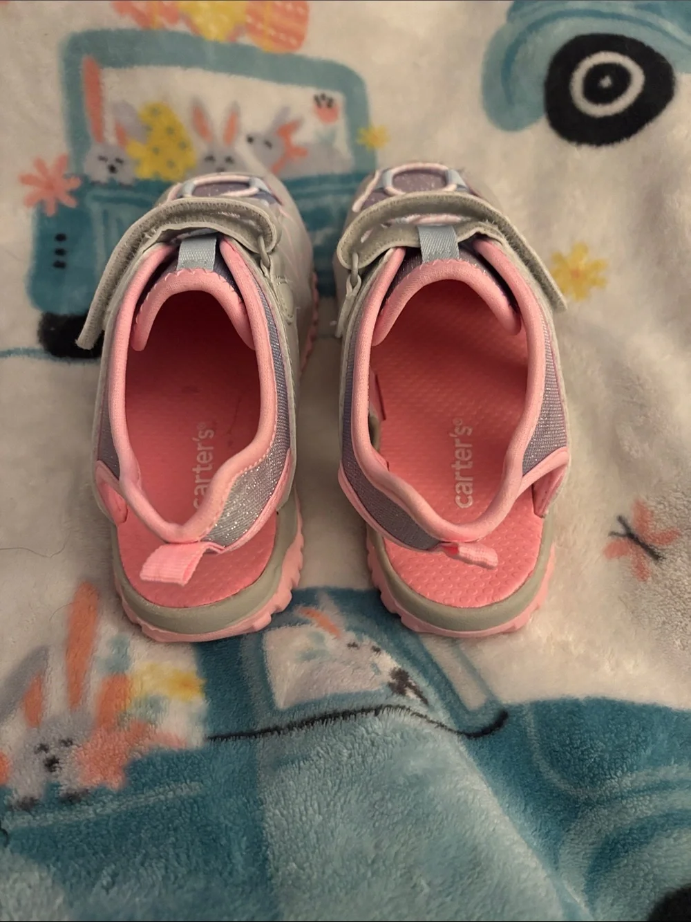 Carters Girls Kids Light Pink & Gray Active Sandals